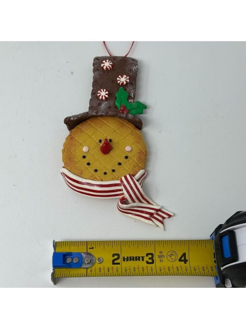 Snowman Ornament Faux Cookie Chocolate Peppermint Top Hat Holiday Kitchen Decor - Picture 8 of 16